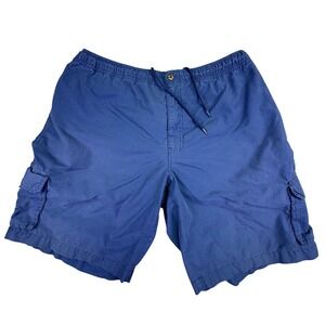 Worldwide Sportsman Shorts‎ Men's Size XL Blue Cargo Elastic Waist Gorpcore
